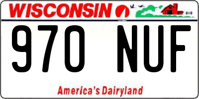 WI license plate 970NUF