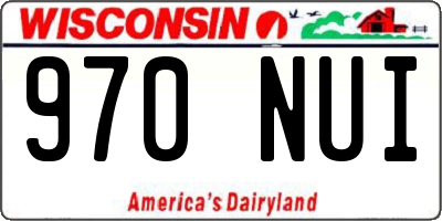 WI license plate 970NUI
