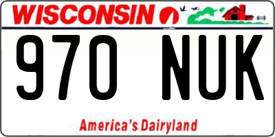 WI license plate 970NUK
