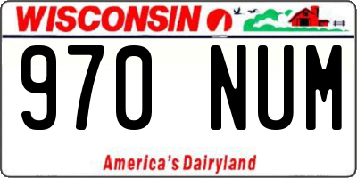 WI license plate 970NUM