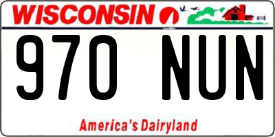 WI license plate 970NUN