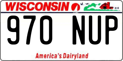 WI license plate 970NUP