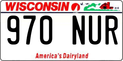 WI license plate 970NUR