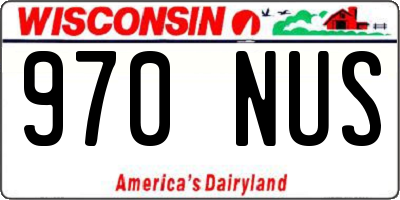 WI license plate 970NUS