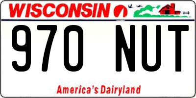 WI license plate 970NUT
