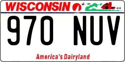 WI license plate 970NUV