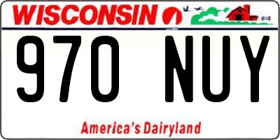 WI license plate 970NUY