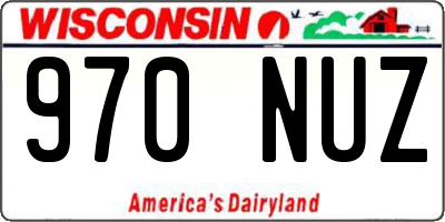 WI license plate 970NUZ