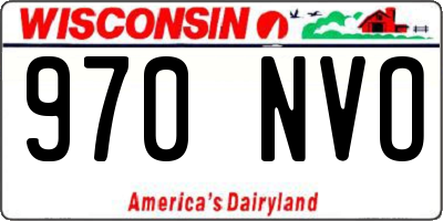 WI license plate 970NVO