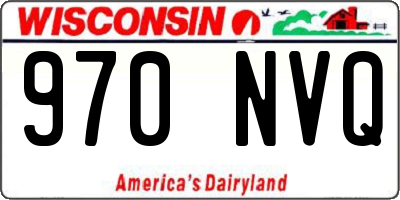 WI license plate 970NVQ