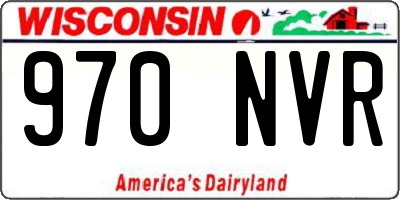 WI license plate 970NVR