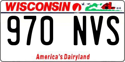 WI license plate 970NVS