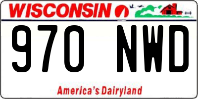 WI license plate 970NWD