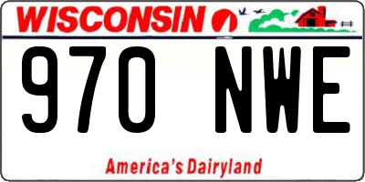 WI license plate 970NWE