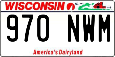 WI license plate 970NWM