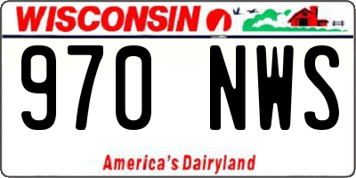 WI license plate 970NWS