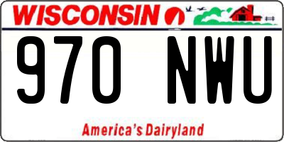 WI license plate 970NWU
