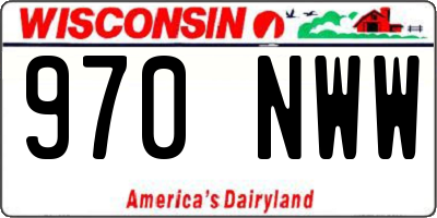 WI license plate 970NWW