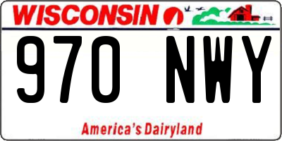WI license plate 970NWY