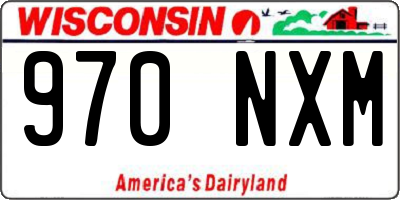WI license plate 970NXM