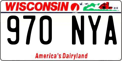 WI license plate 970NYA