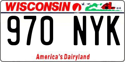 WI license plate 970NYK