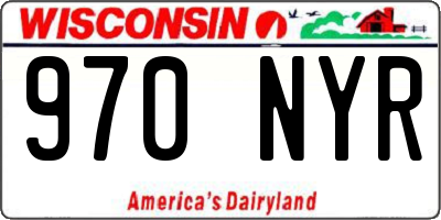 WI license plate 970NYR