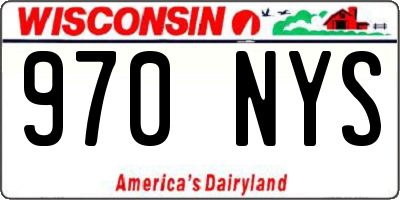 WI license plate 970NYS