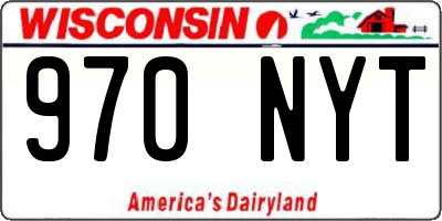 WI license plate 970NYT