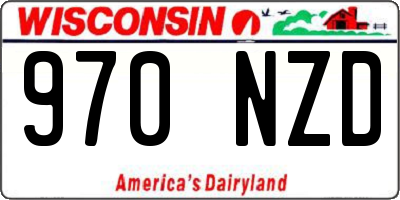 WI license plate 970NZD