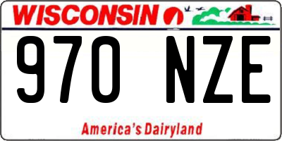 WI license plate 970NZE