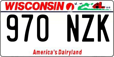 WI license plate 970NZK