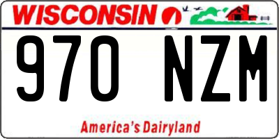 WI license plate 970NZM