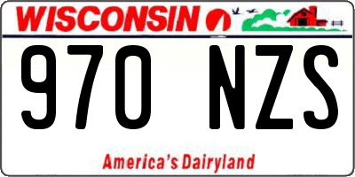 WI license plate 970NZS