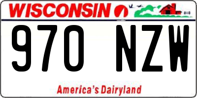 WI license plate 970NZW