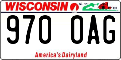 WI license plate 970OAG