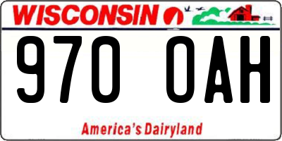 WI license plate 970OAH