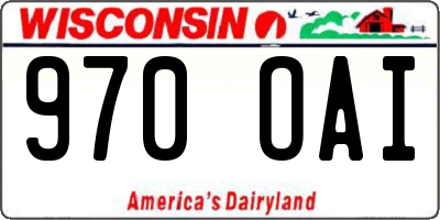WI license plate 970OAI