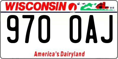 WI license plate 970OAJ