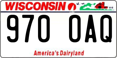 WI license plate 970OAQ