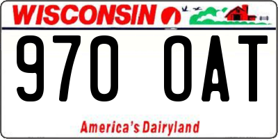 WI license plate 970OAT