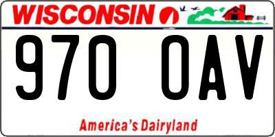 WI license plate 970OAV