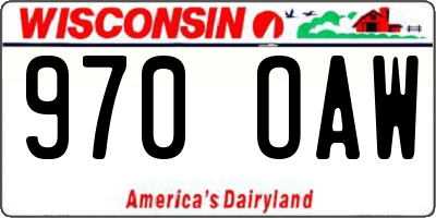 WI license plate 970OAW