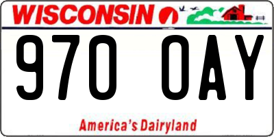WI license plate 970OAY