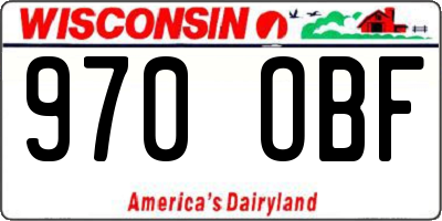 WI license plate 970OBF