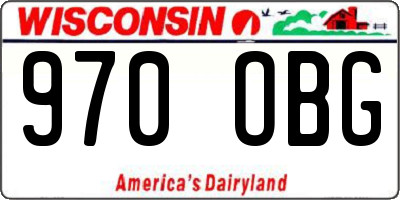 WI license plate 970OBG