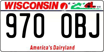 WI license plate 970OBJ