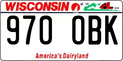 WI license plate 970OBK
