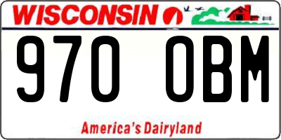 WI license plate 970OBM