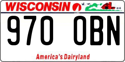 WI license plate 970OBN